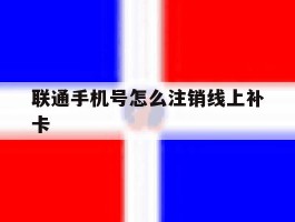 联通手机号怎么注销线上补卡