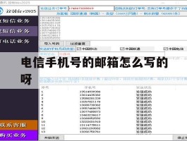 关于电信手机号的邮箱怎么写的呀的信息