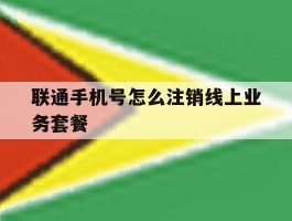 联通手机号怎么注销线上业务套餐