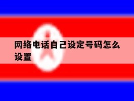 网络电话自己设定号码怎么设置