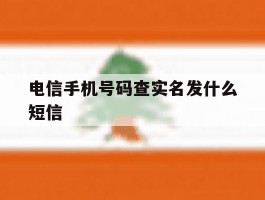电信手机号码查实名发什么短信
