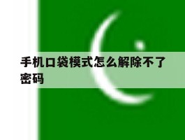 手机口袋模式怎么解除不了密码