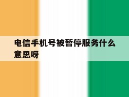 电信手机号被暂停服务什么意思呀