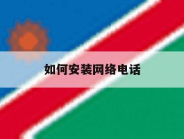 如何安装网络电话