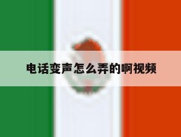 电话变声怎么弄的啊视频