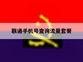 联通手机号查询流量套餐
