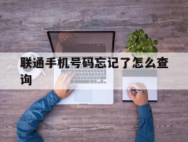 联通手机号码忘记了怎么查询