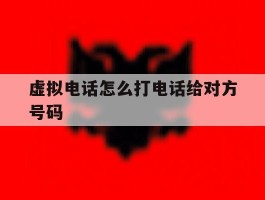 虚拟电话怎么打电话给对方号码