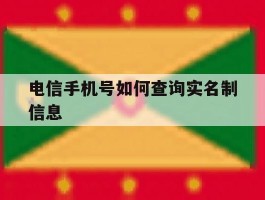 电信手机号如何查询实名制信息