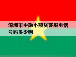 深圳市中融小额贷客服电话号码多少啊