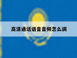 高清通话语音音频怎么调