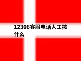 12306客服电话人工按什么