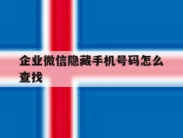 企业微信隐藏手机号码怎么查找