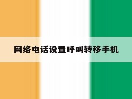 网络电话设置呼叫转移手机