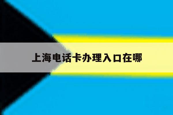 上海电话卡办理入口在哪 上海电话卡办理入口在哪