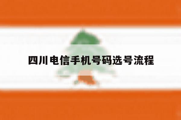 四川电信手机号码选号流程 四川电信手机号码选号流程