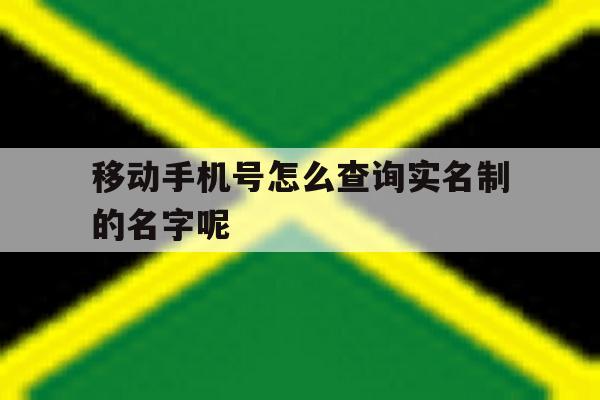 移动手机号怎么查询实名制的名字呢 移动手机号怎么查询实名制的名字呢