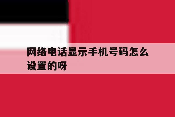 网络电话显示手机号码怎么设置的呀 网络电话显示手机号码怎么设置的呀