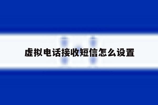 虚拟电话接收短信怎么设置 虚拟电话接收短信怎么设置