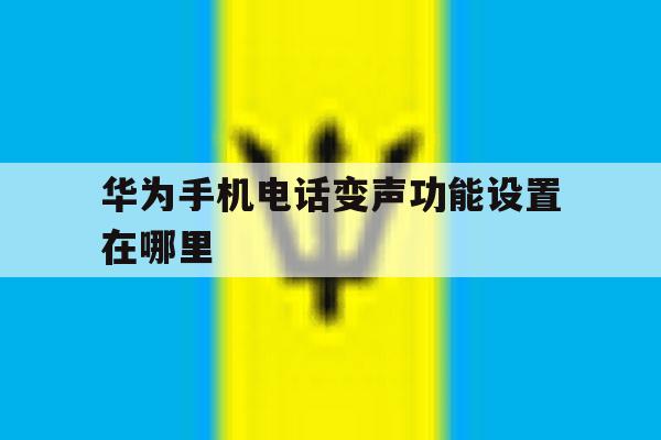 华为手机电话变声功能设置在哪里 华为手机电话变声功能设置在哪里