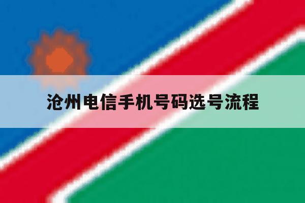 沧州电信手机号码选号流程 沧州电信手机号码选号流程